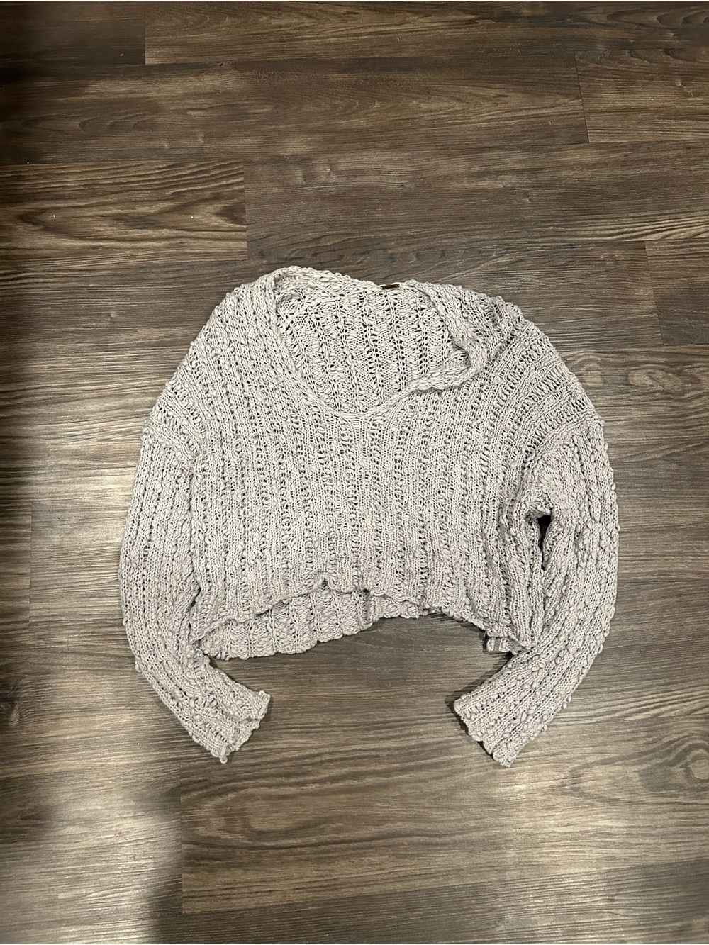 Free People Gray Knit Sweater
